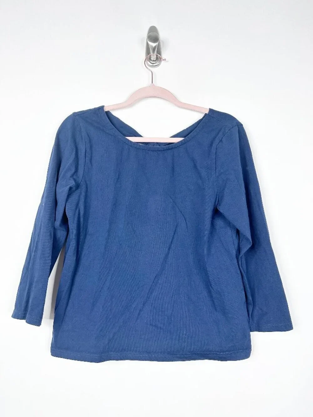 2/$30 J. Crew Long-Sleeve Tie-Back T-Shirt in Mariner Cloth Navy Medium #A1952